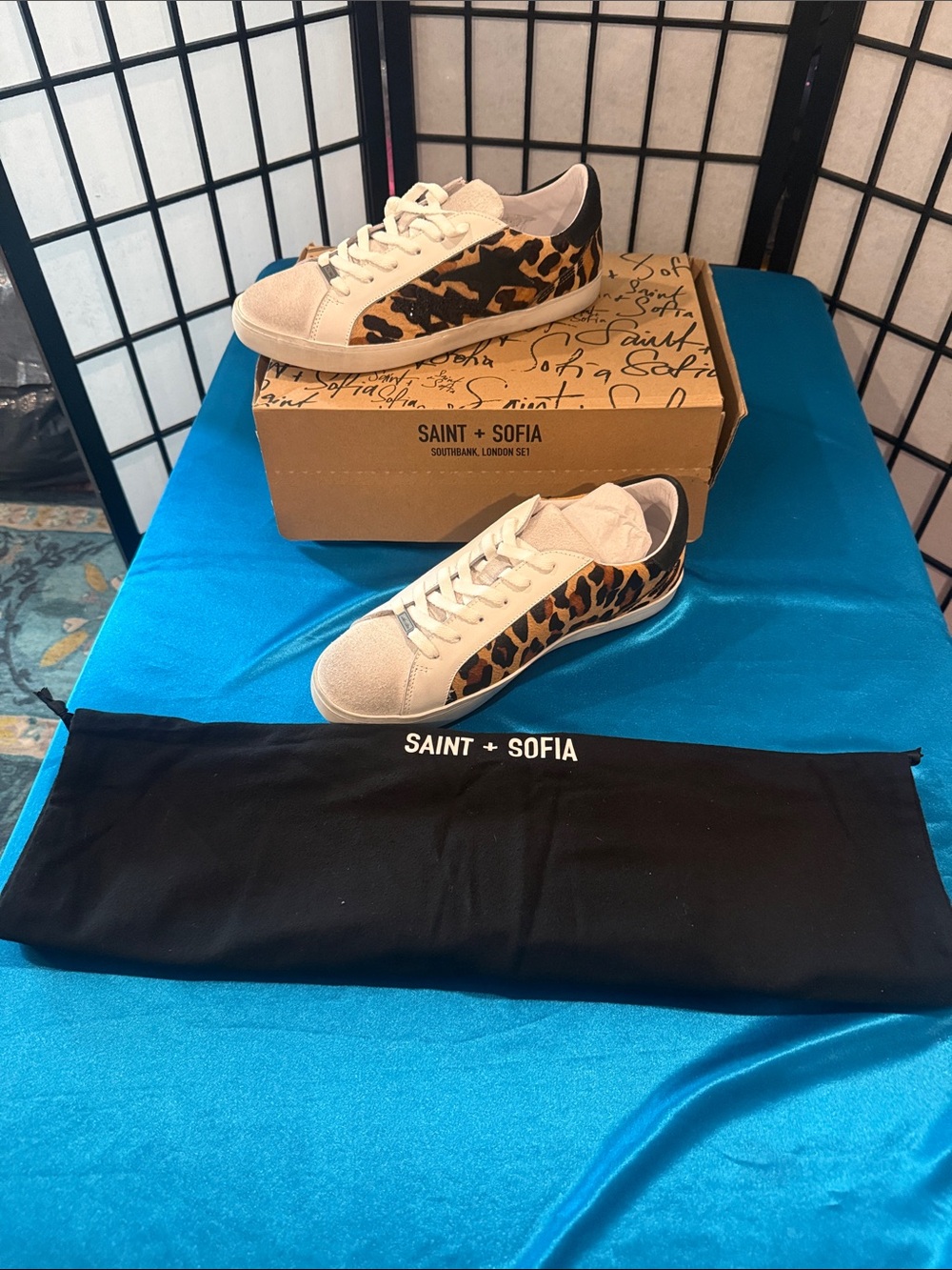 Kurt Geiger Beige and Leopard-Print Low-Top Sneakers